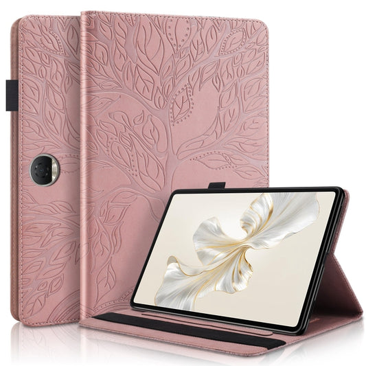 For Honor Pad 9 Tree Life Series Embossed Leather Tablet Case(Rose Gold) - Honor by PMC Jewellery | Online Shopping South Africa | PMC Jewellery | Buy Now Pay Later Mobicred