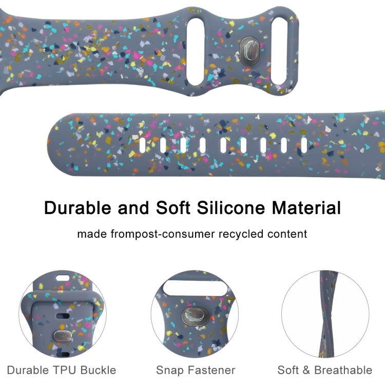 For Apple Watch Serie 6 40mm Floral Silicone Watch Band(Grey) - Watch Bands by PMC TechLife | Online Shopping South Africa | PMC TechLife