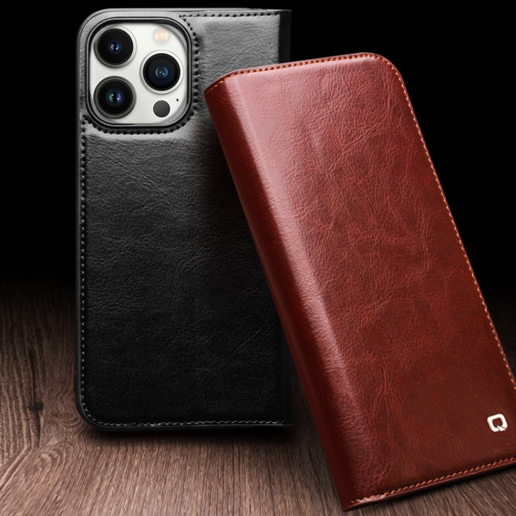 For iPhone 15 QIALINO Classic Genuine Leather Phone Case(Black) - free shipping - PMC TechLife - Order now!