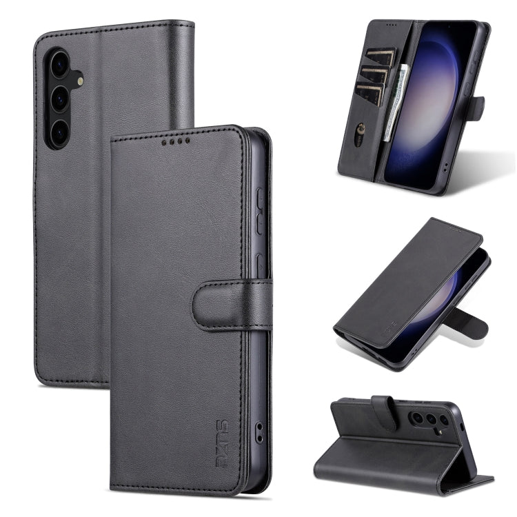 For Samsung Galaxy S24 5G AZNS Skin Feel Calf Texture Flip Leather Phone Case(Black) - Galaxy S24 5G Cases by AZNS | Online Shopping South Africa | PMC Jewellery | Buy Now Pay Later Mobicred