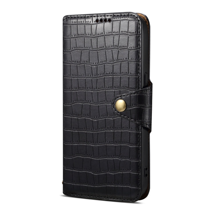For iPhone 16 Denior Crocodile Texture Oil Edge Leather Phone Case(Black) - free shipping - PMC Jewellery - Order now!