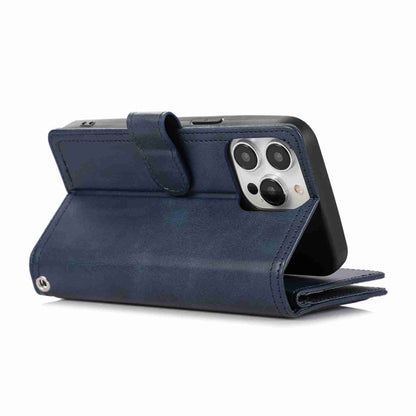 For iPhone 16 Pro Wristband Card Slot Leather Phone Case(Blue) - iPhone 16 Pro Cases by PMC Jewellery | Online Shopping South Africa | PMC Jewellery | Buy Now Pay Later Mobicred