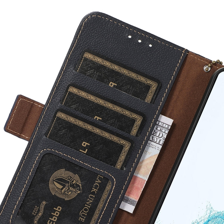 For Huawei Mate 60 Side-Magnetic TJ Genuine Leather RFID Phone Case(Blue) - Huawei Cases by PMC TechLife | Online Shopping South Africa | PMC TechLife | Buy Now Pay Later Mobicred