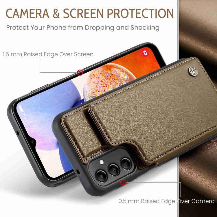 For Samsung Galaxy A14 CaseMe C22 Card Slots Holder RFID Anti-theft Phone Case(Brown) - Galaxy Phone Cases by CaseMe | Online Shopping South Africa | PMC Jewellery | Buy Now Pay Later Mobicred