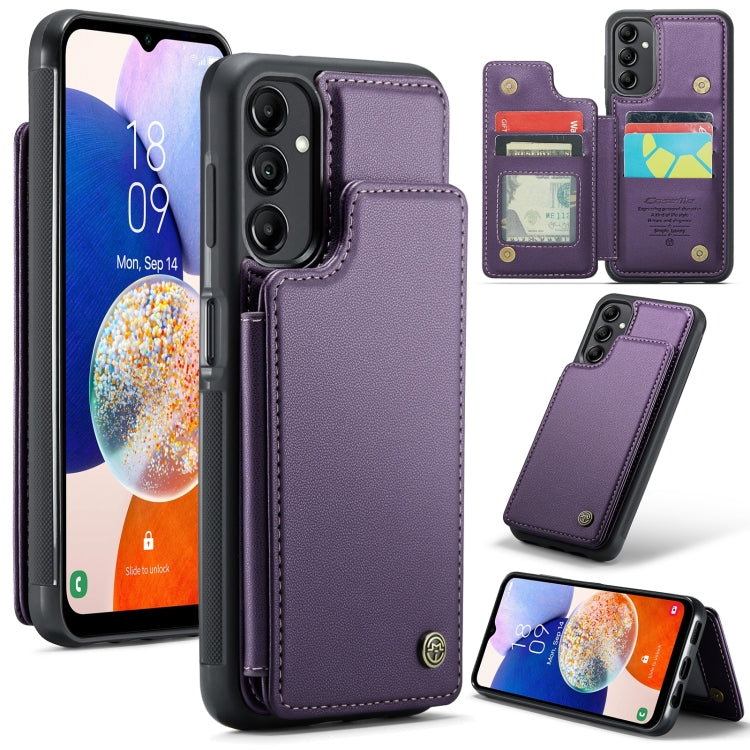 For Samsung Galaxy A14 CaseMe C22 Card Slots Holder RFID Anti-theft Phone Case(Purple) - Galaxy Phone Cases by CaseMe | Online Shopping South Africa | PMC Jewellery | Buy Now Pay Later Mobicred