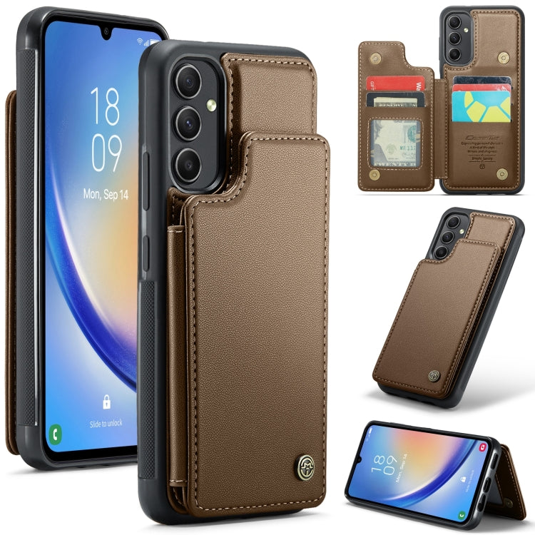 For Samsung Galaxy A54 5G CaseMe C22 Card Slots Holder RFID Anti-theft Phone Case(Brown) - Galaxy Phone Cases by CaseMe | Online Shopping South Africa | PMC Jewellery | Buy Now Pay Later Mobicred