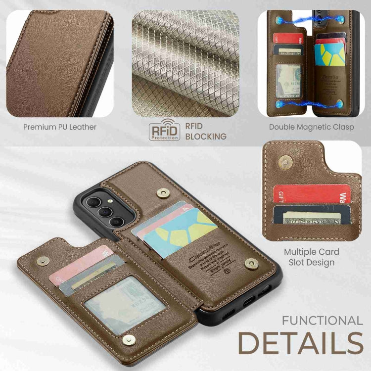 For Samsung Galaxy A54 5G CaseMe C22 Card Slots Holder RFID Anti-theft Phone Case(Brown) - Galaxy Phone Cases by CaseMe | Online Shopping South Africa | PMC Jewellery | Buy Now Pay Later Mobicred