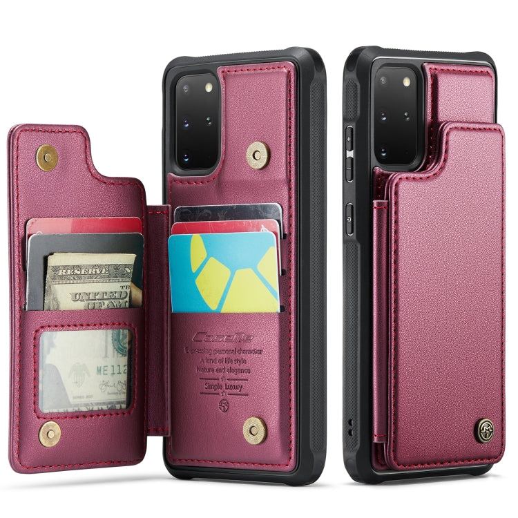 For Samsung Galaxy S20+ CaseMe C22 Card Slots Holder RFID Anti-theft Phone Case(Wine Red) - Galaxy Phone Cases by CaseMe | Online Shopping South Africa | PMC Jewellery | Buy Now Pay Later Mobicred