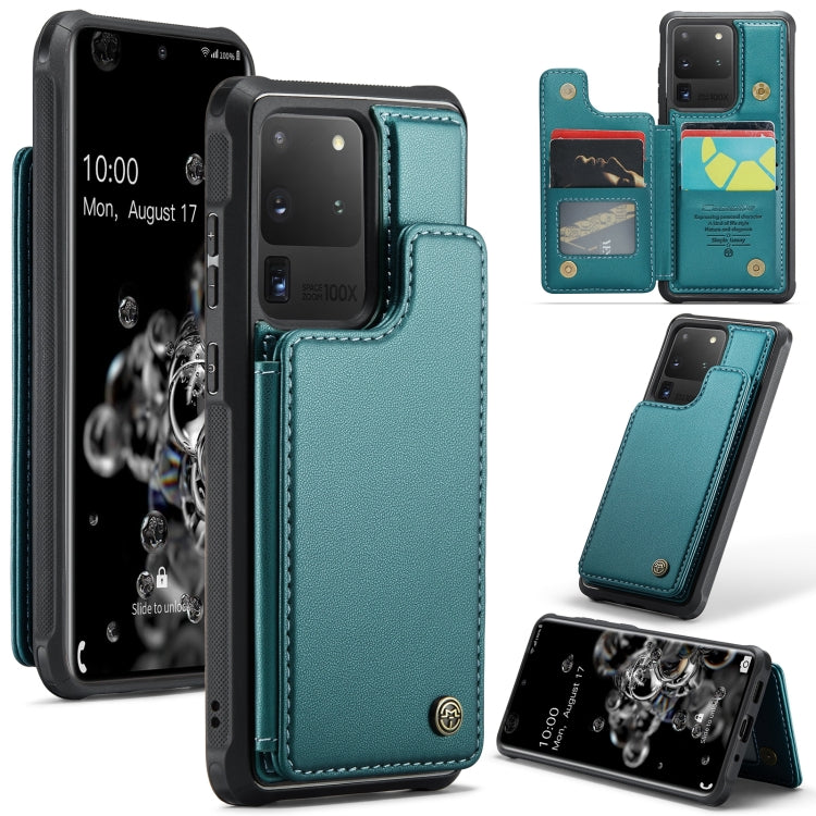 For Samsung Galaxy S20 Ultra CaseMe C22 Card Slots Holder RFID Anti-theft Phone Case(Blue Green) - Galaxy Phone Cases by CaseMe | Online Shopping South Africa | PMC Jewellery | Buy Now Pay Later Mobicred