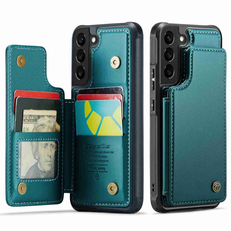 For Samsung Galaxy S22+ 5G CaseMe C22 Card Slots Holder RFID Anti-theft Phone Case(Blue Green) - Galaxy S22+ 5G Cases by CaseMe | Online Shopping South Africa | PMC Jewellery | Buy Now Pay Later Mobicred