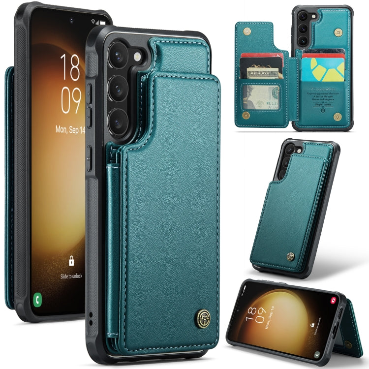 For Samsung Galaxy S23+ 5G CaseMe C22 Card Slots Holder RFID Anti-theft Phone Case(Blue Green) - Galaxy S23+ 5G Cases by CaseMe | Online Shopping South Africa | PMC Jewellery | Buy Now Pay Later Mobicred