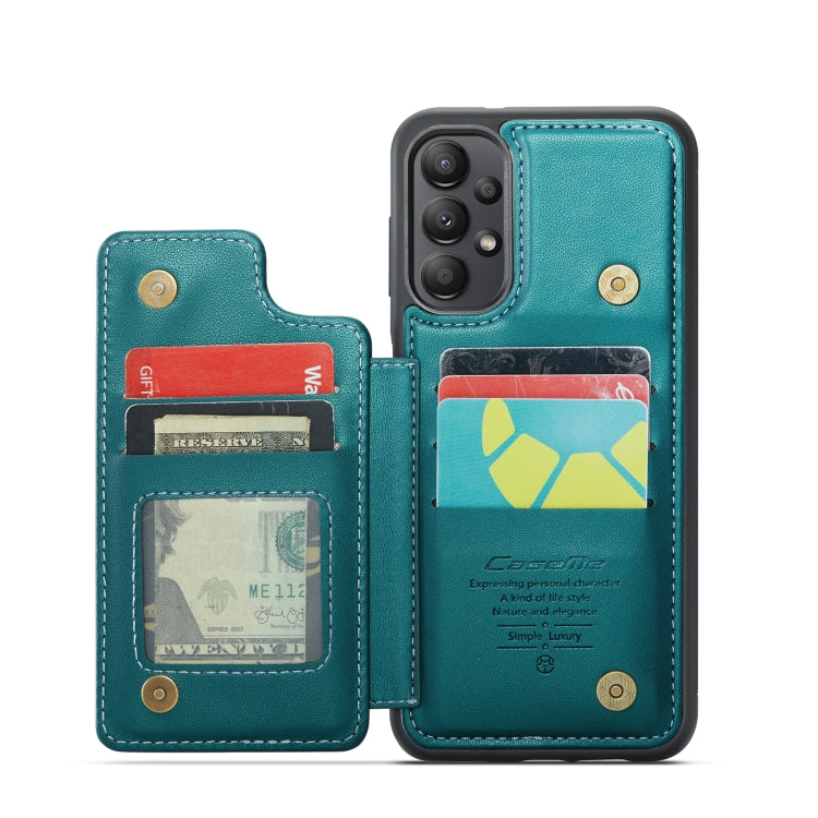 For Samsung Galaxy A13 4G CaseMe C22 Card Slots Holder RFID Anti-theft Phone Case(Blue Green) - Galaxy Phone Cases by CaseMe | Online Shopping South Africa | PMC Jewellery | Buy Now Pay Later Mobicred