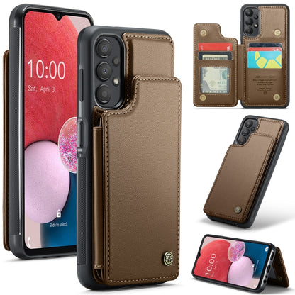 For Samsung Galaxy A13 4G CaseMe C22 Card Slots Holder RFID Anti-theft Phone Case(Brown) - Galaxy Phone Cases by CaseMe | Online Shopping South Africa | PMC Jewellery | Buy Now Pay Later Mobicred