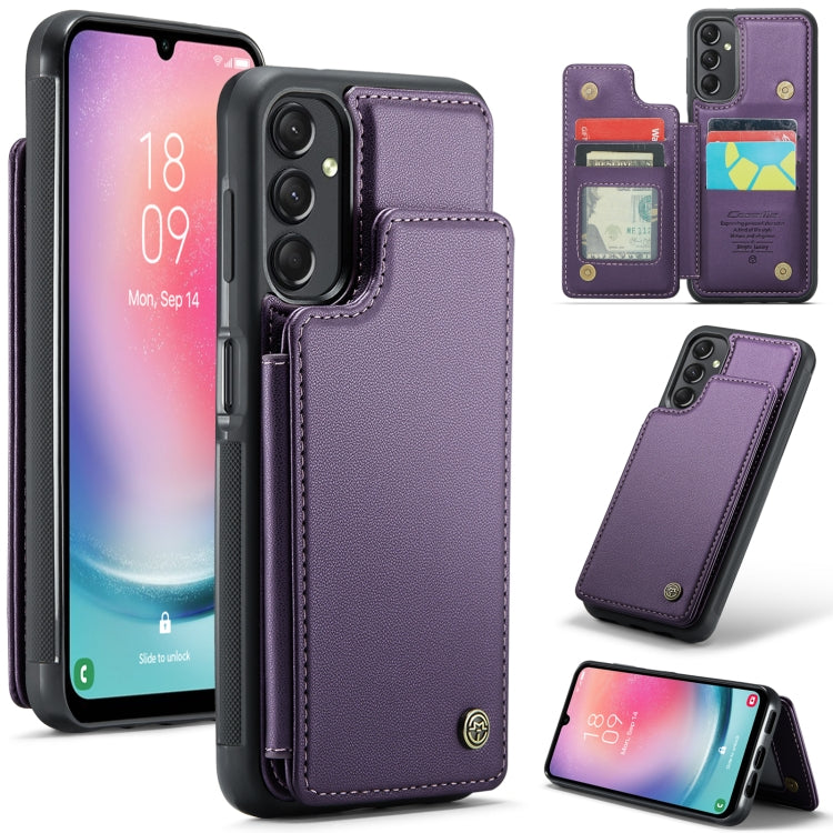 For Samsung Galaxy A24 4G CaseMe C22 Card Slots Holder RFID Anti-theft Phone Case(Purple) - Galaxy Phone Cases by CaseMe | Online Shopping South Africa | PMC Jewellery | Buy Now Pay Later Mobicred