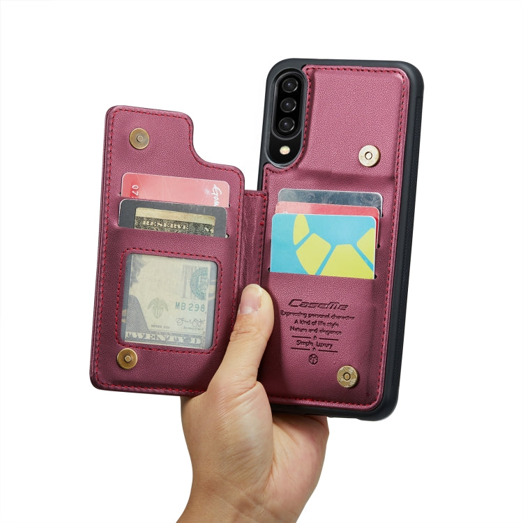 For Samsung Galaxy A30s/A50s/A50 CaseMe C22 Card Slots Holder RFID Anti-theft Phone Case(Wine Red) - Galaxy Phone Cases by CaseMe | Online Shopping South Africa | PMC Jewellery | Buy Now Pay Later Mobicred