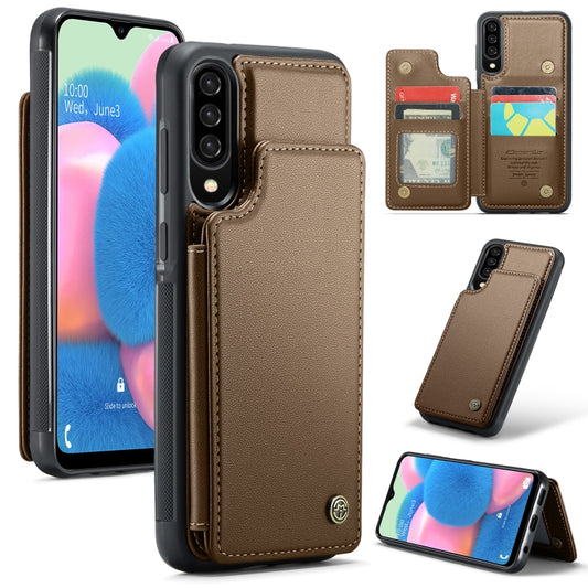 For Samsung Galaxy A30s/A50s/A50 CaseMe C22 Card Slots Holder RFID Anti-theft Phone Case(Brown) - Galaxy Phone Cases by CaseMe | Online Shopping South Africa | PMC Jewellery | Buy Now Pay Later Mobicred