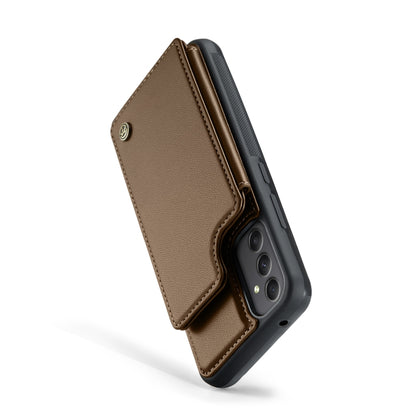 For Samsung Galaxy A34 5G CaseMe C22 Card Slots Holder RFID Anti-theft Phone Case(Brown) - Galaxy Phone Cases by CaseMe | Online Shopping South Africa | PMC Jewellery | Buy Now Pay Later Mobicred