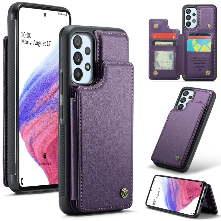 For Samsung Galaxy A53 5G CaseMe C22 Card Slots Holder RFID Anti-theft Phone Case(Purple) - Galaxy Phone Cases by CaseMe | Online Shopping South Africa | PMC Jewellery | Buy Now Pay Later Mobicred