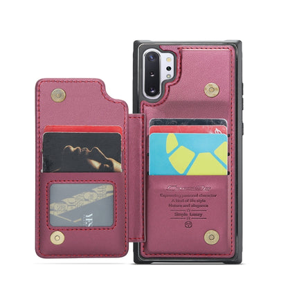 For Samsung Galaxy Note10+ 5G CaseMe C22 Card Slots Holder RFID Anti-theft Phone Case(Wine Red) - Galaxy Phone Cases by CaseMe | Online Shopping South Africa | PMC Jewellery | Buy Now Pay Later Mobicred