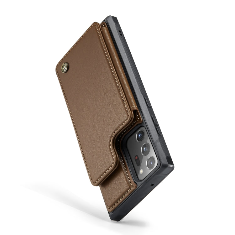 For Samsung Galaxy Note20 Ultra CaseMe C22 Card Slots Holder RFID Anti-theft Phone Case(Brown) - Galaxy Note20 Ultra Cases by CaseMe | Online Shopping South Africa | PMC Jewellery | Buy Now Pay Later Mobicred