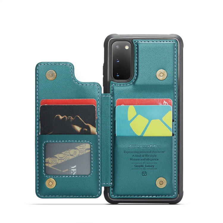 For Samsung Galaxy S20 CaseMe C22 Card Slots Holder RFID Anti-theft Phone Case(Blue Green) - Galaxy Phone Cases by CaseMe | Online Shopping South Africa | PMC Jewellery | Buy Now Pay Later Mobicred