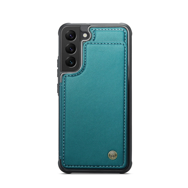 For Samsung Galaxy S21 5G CaseMe C22 Card Slots Holder RFID Anti-theft Phone Case(Blue Green) - Galaxy S21 5G Cases by CaseMe | Online Shopping South Africa | PMC Jewellery | Buy Now Pay Later Mobicred