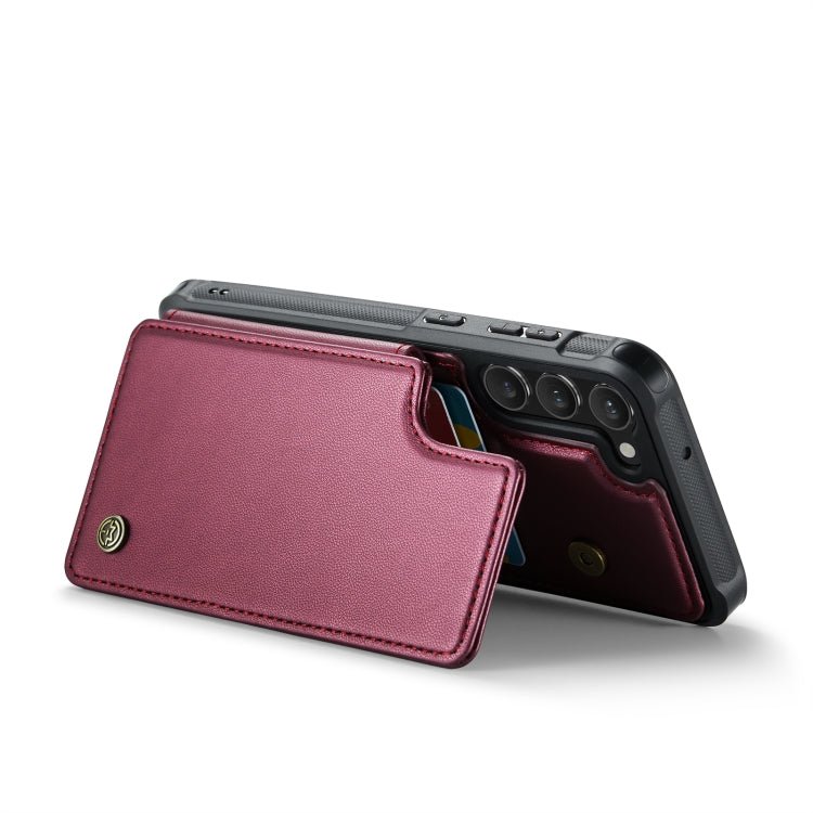 For Samsung Galaxy S23 5G CaseMe C22 Card Slots Holder RFID Anti-theft Phone Case(Wine Red) - Galaxy S23 5G Cases by CaseMe | Online Shopping South Africa | PMC Jewellery | Buy Now Pay Later Mobicred