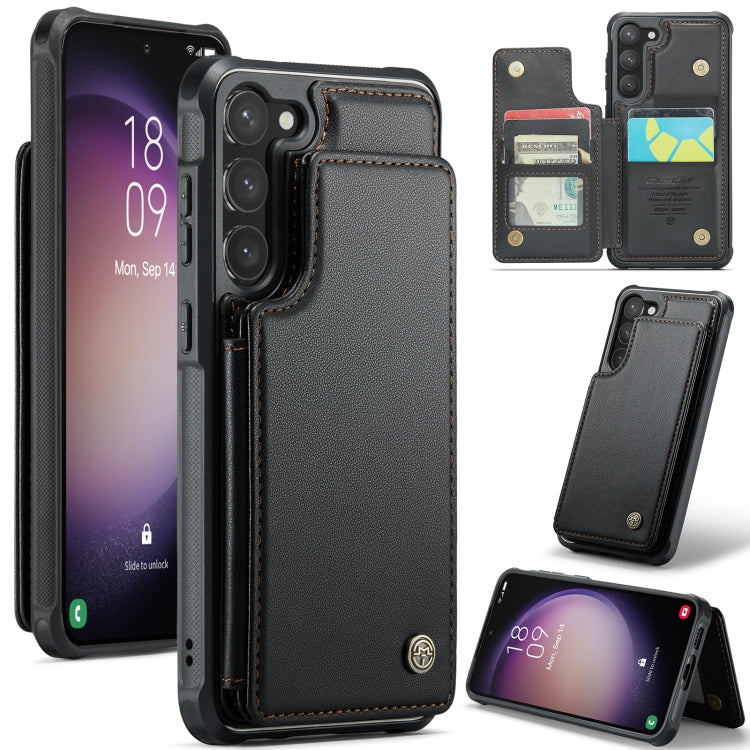 For Samsung Galaxy S23 5G CaseMe C22 Card Slots Holder RFID Anti-theft Phone Case(Black) - Galaxy S23 5G Cases by CaseMe | Online Shopping South Africa | PMC Jewellery | Buy Now Pay Later Mobicred