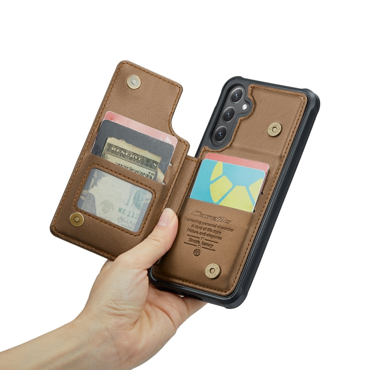 For Samsung Galaxy S23 FE 5G CaseMe C22 Card Slots Holder RFID Anti-theft Phone Case(Brown) - Galaxy S23 FE 5G Cases by CaseMe | Online Shopping South Africa | PMC Jewellery | Buy Now Pay Later Mobicred