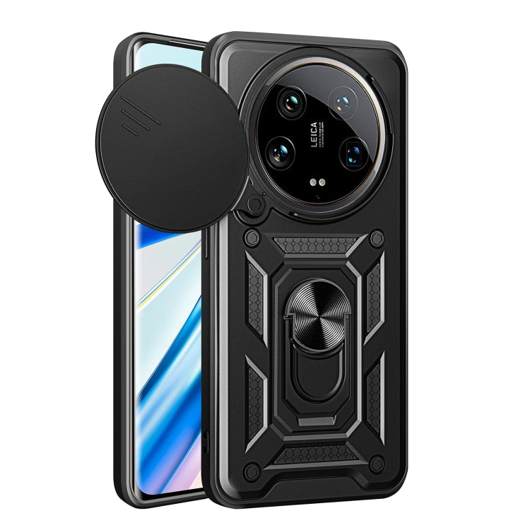 For Xiaomi 14 Ultra Sliding Camera Cover Design TPU Hybrid PC Phone Case(Black) - 14 Ultra Cases by PMC Jewellery | Online Shopping South Africa | PMC Jewellery | Buy Now Pay Later Mobicred