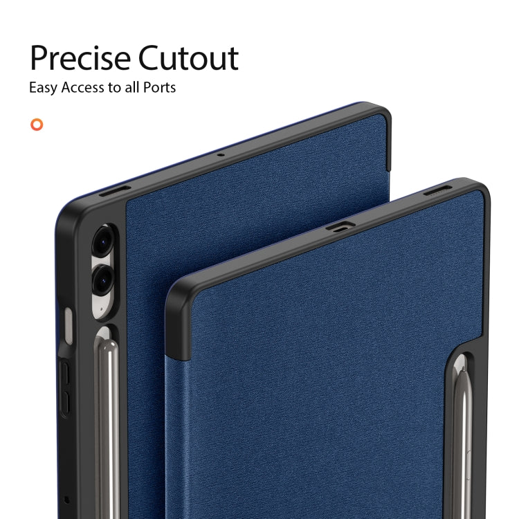 For Samsung Galaxy Tab S9 FE+ DUX DUCIS Domo Series Magnetic Flip Leather Tablet Case(Blue) - Galaxy Tab S9 FE+ by DUX DUCIS | Online Shopping South Africa | PMC Jewellery | Buy Now Pay Later Mobicred