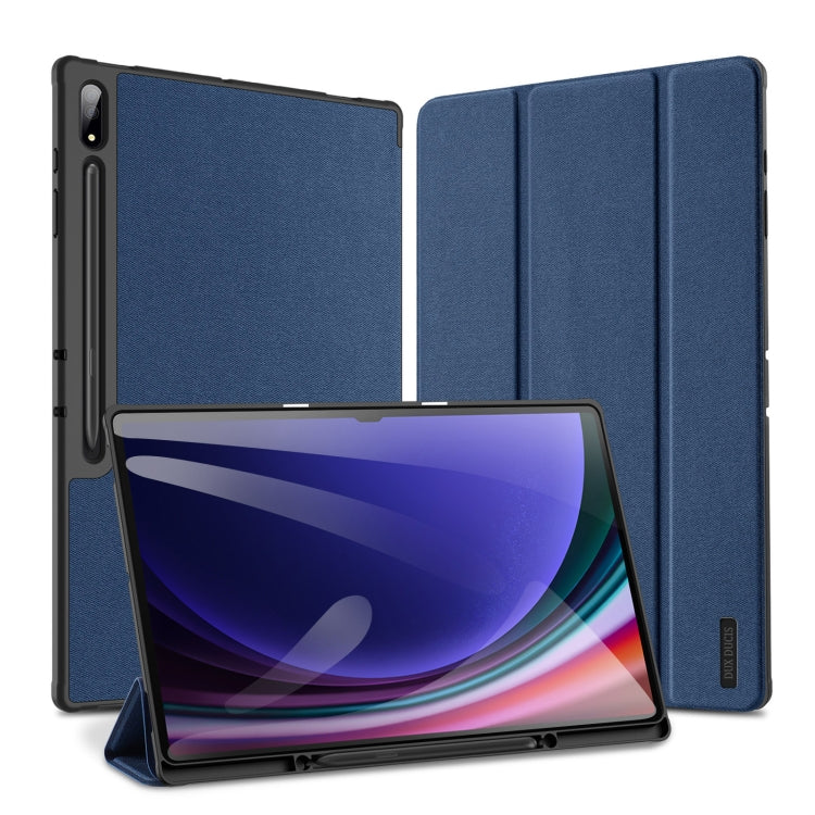 For Samsung Galaxy Tab S10 Ultra DUX DUCIS Domo Series Magnetic Flip Leather Tablet Case(Blue) - Other Galaxy Tab PC by DUX DUCIS | Online Shopping South Africa | PMC Jewellery | Buy Now Pay Later Mobicred