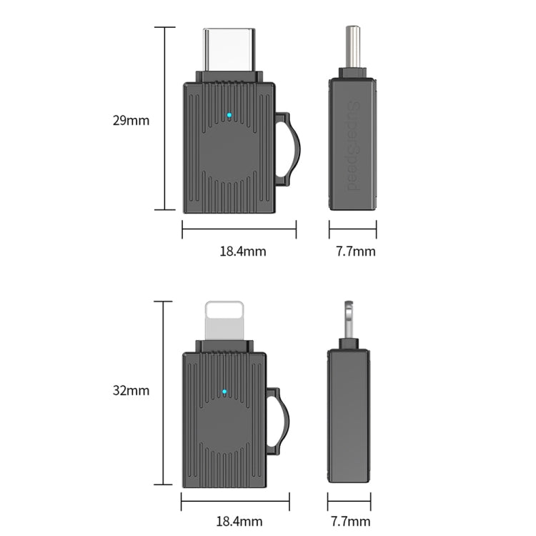 USB to USB-C / Type-C Multifunction Travel Case Shape Apapter(Tarnish) - Converter & Adapter by PMC Jewellery | Online Shopping South Africa | PMC Jewellery | Buy Now Pay Later Mobicred