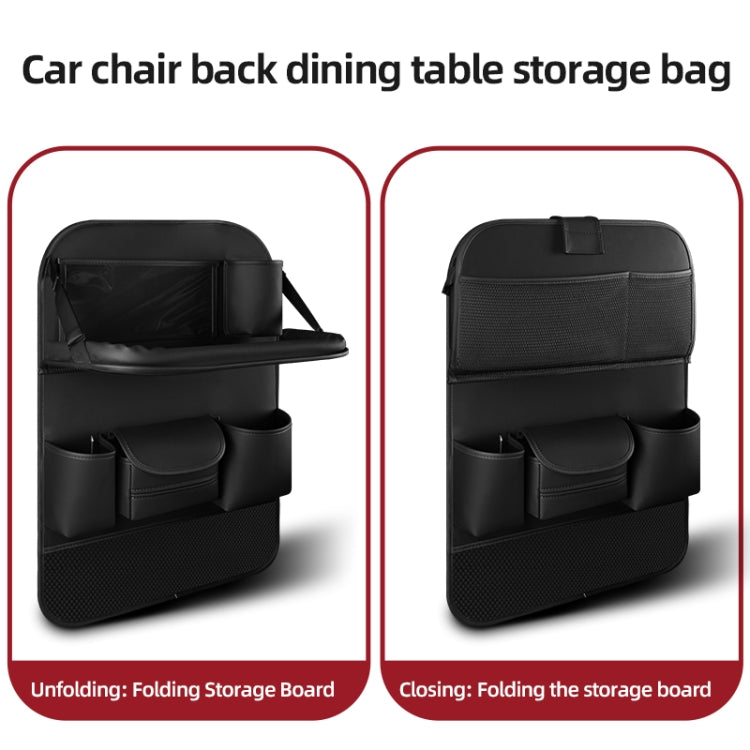 4041 Napa Texture Leather Car Seat Back Storage Bag Folding Dining Table(Olive Green) - free shipping - PMC TechLife - Order now!