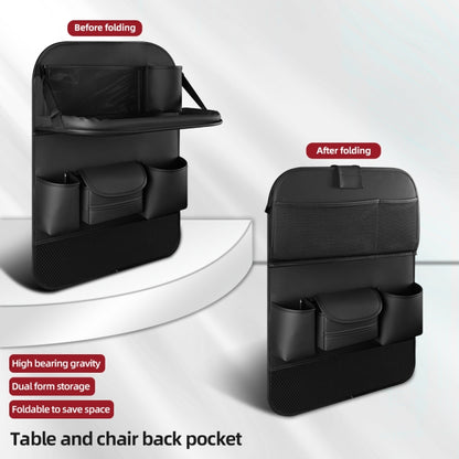 4041 Napa Texture Leather Car Seat Back Storage Bag Folding Dining Table(Black) - Stowing Tidying by PMC Jewellery | Online Shopping South Africa | PMC Jewellery | Buy Now Pay Later Mobicred