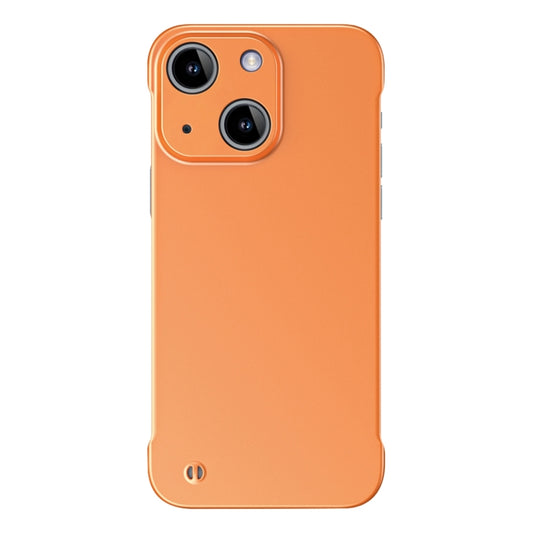 For iPhone 14 Frameless Metallic Paint Hybrid PC Phone Case(Orange) - iPhone 14 Cases by PMC Jewellery | Online Shopping South Africa | PMC Jewellery | Buy Now Pay Later Mobicred