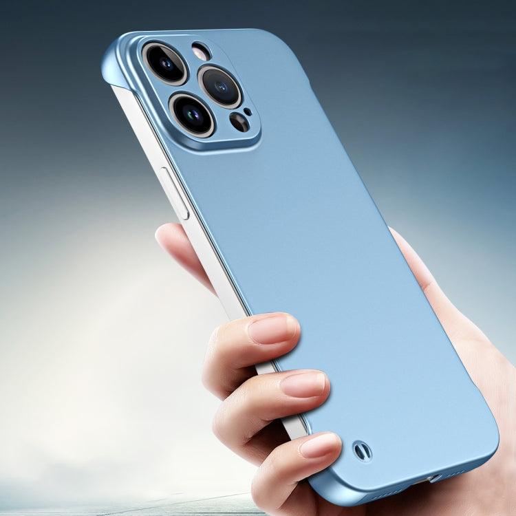 For iPhone 14 Pro Frameless Metallic Paint Hybrid PC Phone Case(Sierra Blue) - iPhone 14 Pro Cases by PMC Jewellery | Online Shopping South Africa | PMC Jewellery | Buy Now Pay Later Mobicred