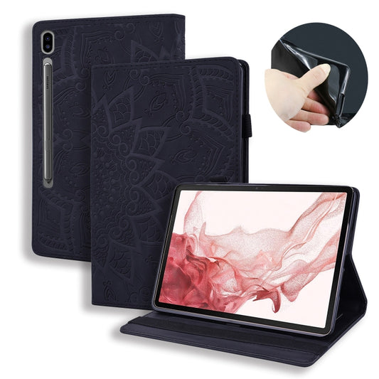 For Samsung Galaxy Tab S9 FE+ Calf Texture Embossed Leather Tablet Case(Black) - Galaxy Tab S9 FE+ by PMC Jewellery | Online Shopping South Africa | PMC Jewellery | Buy Now Pay Later Mobicred