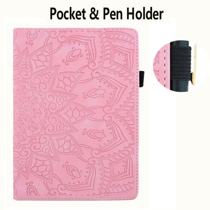 For Samsung Galaxy Tab S9 FE+ Calf Texture Embossed Leather Tablet Case(Pink) - Galaxy Tab S9 FE+ by PMC Jewellery | Online Shopping South Africa | PMC Jewellery | Buy Now Pay Later Mobicred