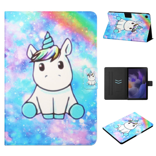 For Samsung Galaxy Tab A9+ Colored Drawing Horizontal Flip PU Tablet Case with Sleep / Wake-up Function(Unicorn) - Galaxy Tab A9+ by PMC Jewellery | Online Shopping South Africa | PMC Jewellery