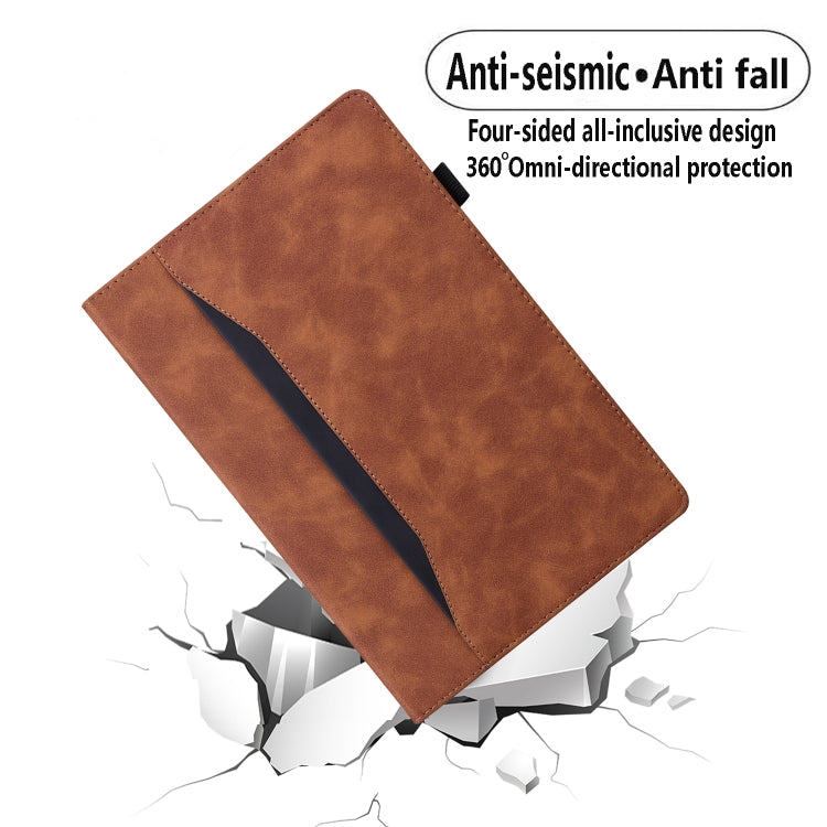 For Lenovo Tab P12 12.7 Splicing Shockproof Leather Tablet Case(Brown) - Lenovo by PMC TechLife | Online Shopping South Africa | PMC TechLife | Buy Now Pay Later Mobicred