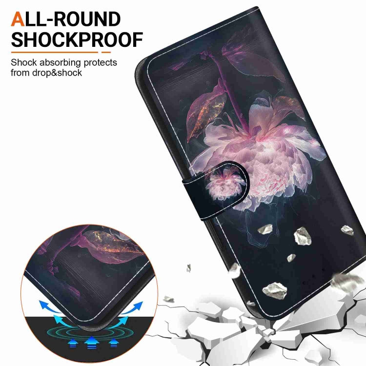 For Honor 50 Lite Crystal Texture Colored Drawing Leather Phone Case(Purple Peony) - Honor Cases by PMC TechLife | Online Shopping South Africa | PMC TechLife | Buy Now Pay Later Mobicred