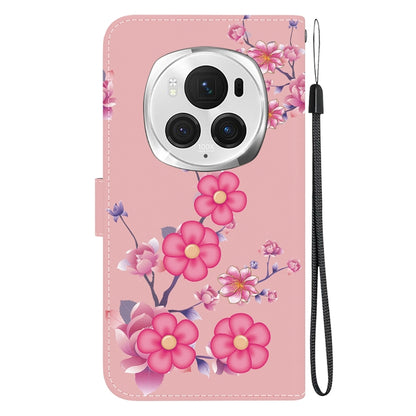 For Honor Magic6 Pro Crystal Texture Colored Drawing Leather Phone Case(Cherry Blossoms) - Honor Cases by PMC Jewellery | Online Shopping South Africa | PMC Jewellery | Buy Now Pay Later Mobicred