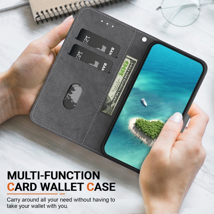 For iPhone 16 Crystal Texture Colored Drawing Leather Phone Case(Blue Pansies) - iPhone 16 Cases by PMC TechLife | Online Shopping South Africa | PMC TechLife | Buy Now Pay Later Mobicred
