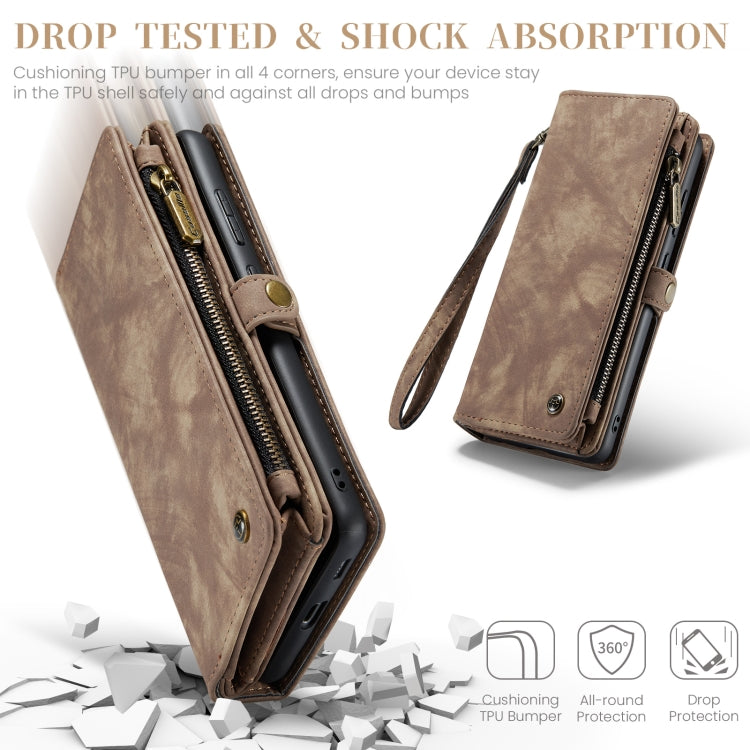 For Samsung Galaxy S23 FE CaseMe 008 Multifunctional Zipper Wallet Leather Phone Case with Lanyard(Brown) - free shipping - PMC Jewellery - Order now!