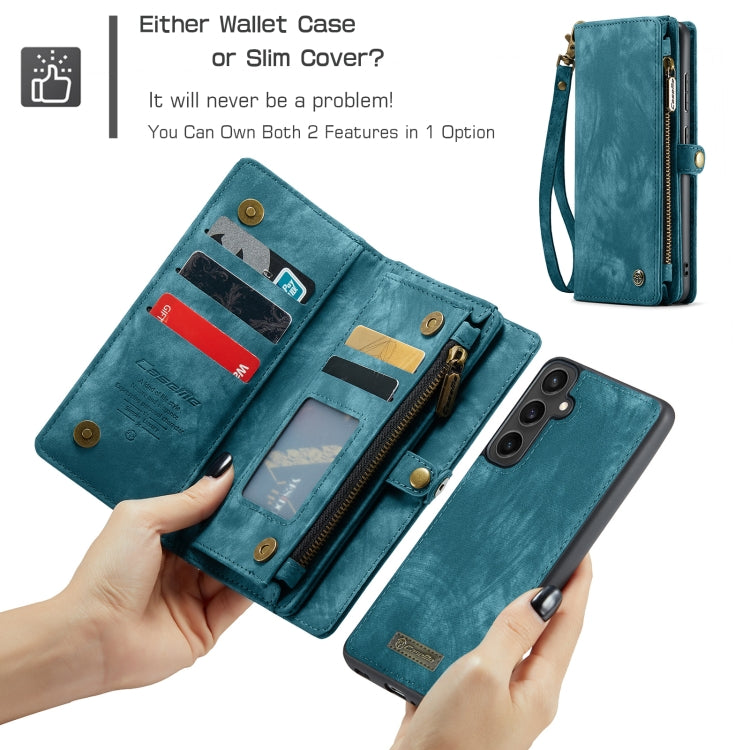 For Samsung Galaxy S23 FE CaseMe 008 Multifunctional Zipper Wallet Leather Phone Case with Lanyard(Blue) - Galaxy S23 FE 5G Cases by CaseMe | Online Shopping South Africa | PMC Jewellery | Buy Now Pay Later Mobicred