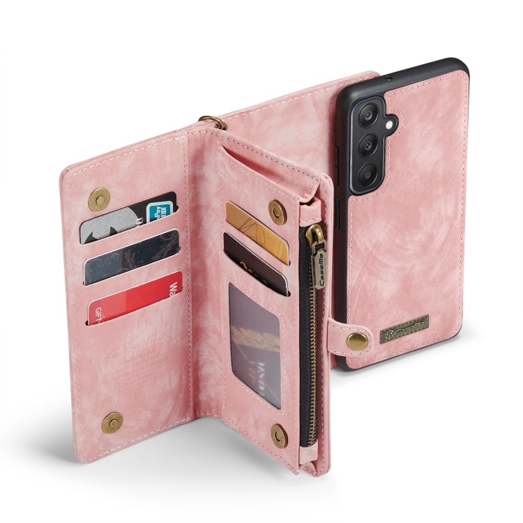 For Samsung Galaxy A25 4G CaseMe 008 Multifunctional Zipper Wallet Leather Phone Case with Lanyard(Pink) - Galaxy Phone Cases by CaseMe | Online Shopping South Africa | PMC Jewellery | Buy Now Pay Later Mobicred