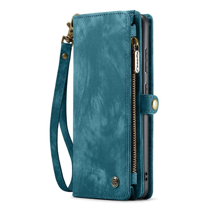 For Samsung Galaxy A55 5G CaseMe 008 Multifunctional Zipper Wallet Leather Phone Case with Lanyard(Blue) - Galaxy Phone Cases by CaseMe | Online Shopping South Africa | PMC Jewellery | Buy Now Pay Later Mobicred