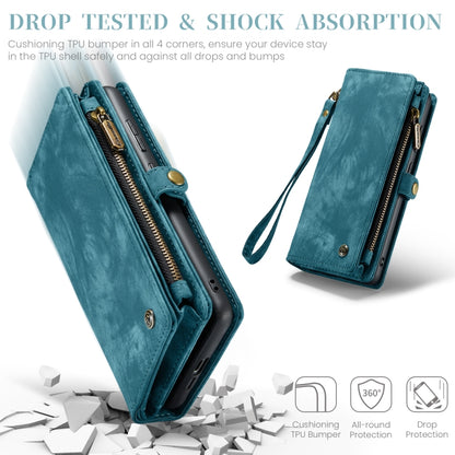 For Samsung Galaxy A55 5G CaseMe 008 Multifunctional Zipper Wallet Leather Phone Case with Lanyard(Blue) - Galaxy Phone Cases by CaseMe | Online Shopping South Africa | PMC Jewellery | Buy Now Pay Later Mobicred