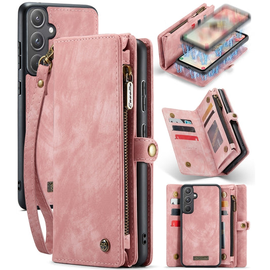 For Samsung Galaxy A55 5G CaseMe 008 Multifunctional Zipper Wallet Leather Phone Case with Lanyard(Pink) - Galaxy Phone Cases by CaseMe | Online Shopping South Africa | PMC Jewellery | Buy Now Pay Later Mobicred